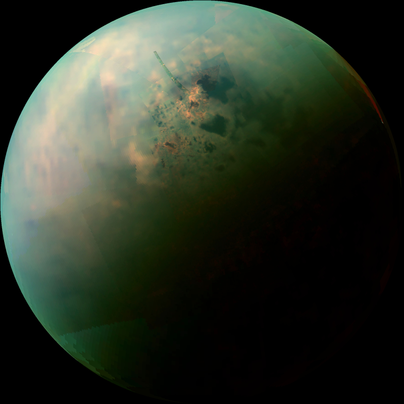 Illustration for article titled Cassini Find: "Salt Flats" Surround Titan's Northern Lakes